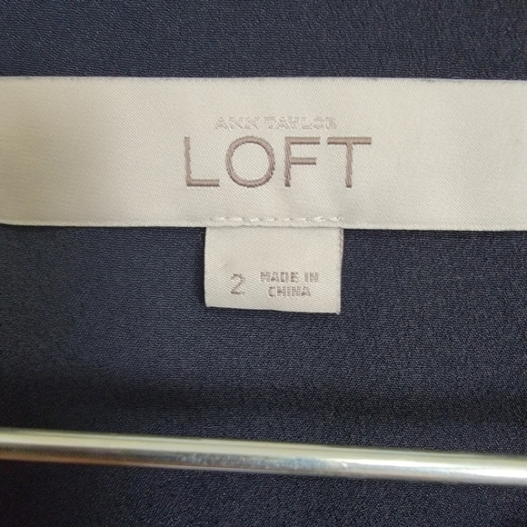 Loft Black White Color Blocked Career Work Mixed Media Dolman Dress Size 2 - Picture 5 of 6